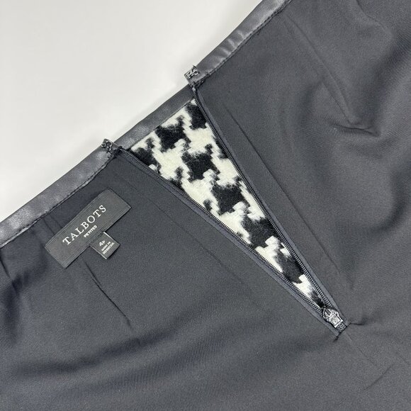 Talbots‎ Women's Black Houndstooth Wool Y2K Business Career Pencil Skirt 4P/W29 - Picture 8 of 14